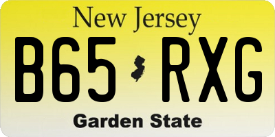 NJ license plate B65RXG