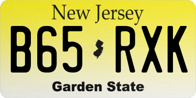 NJ license plate B65RXK