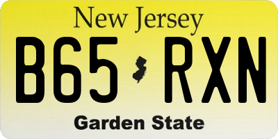 NJ license plate B65RXN