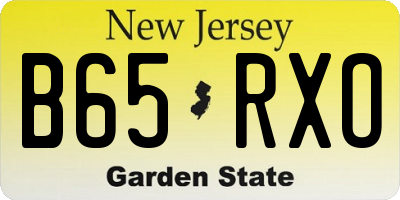 NJ license plate B65RXO