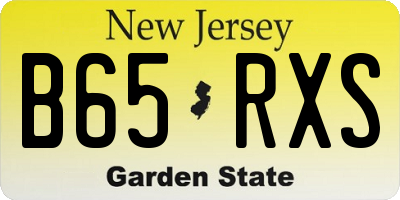 NJ license plate B65RXS