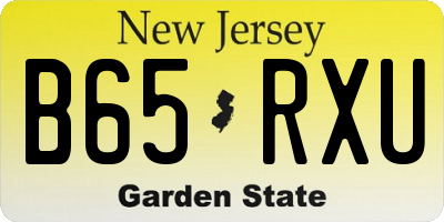 NJ license plate B65RXU