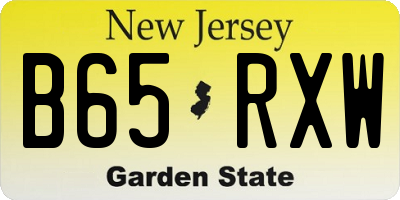 NJ license plate B65RXW
