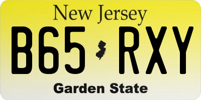 NJ license plate B65RXY