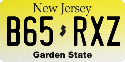 NJ license plate B65RXZ