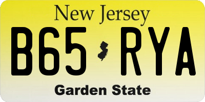 NJ license plate B65RYA