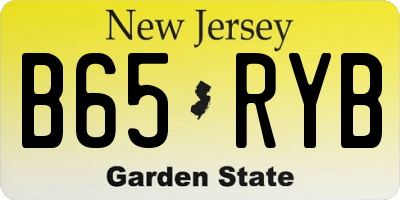 NJ license plate B65RYB