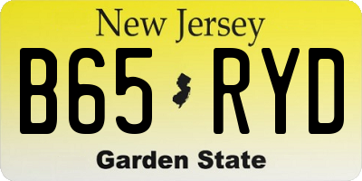 NJ license plate B65RYD
