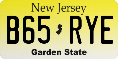 NJ license plate B65RYE