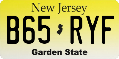 NJ license plate B65RYF