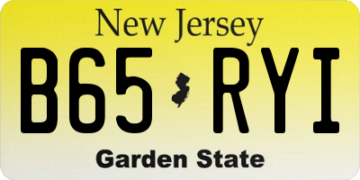 NJ license plate B65RYI