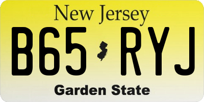NJ license plate B65RYJ
