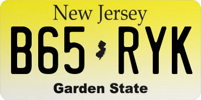 NJ license plate B65RYK