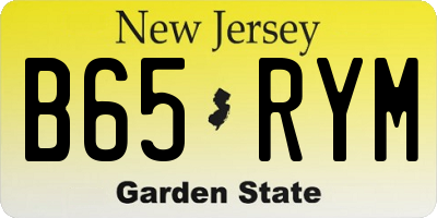 NJ license plate B65RYM