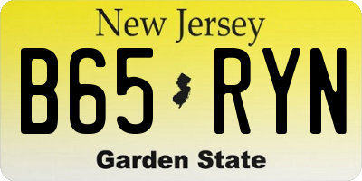 NJ license plate B65RYN