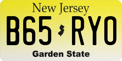 NJ license plate B65RYO
