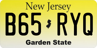 NJ license plate B65RYQ