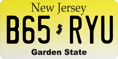 NJ license plate B65RYU