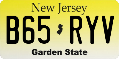 NJ license plate B65RYV