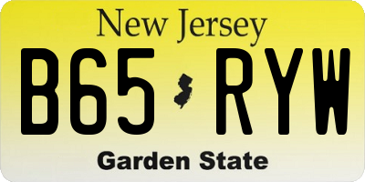 NJ license plate B65RYW