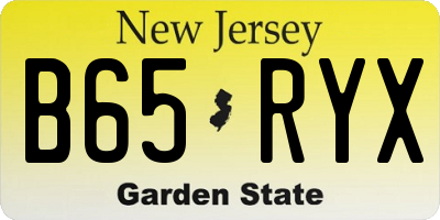 NJ license plate B65RYX