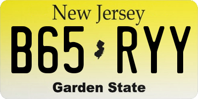 NJ license plate B65RYY