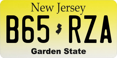 NJ license plate B65RZA