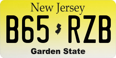 NJ license plate B65RZB