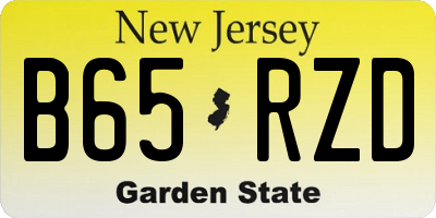 NJ license plate B65RZD