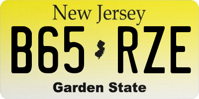 NJ license plate B65RZE