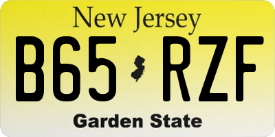 NJ license plate B65RZF