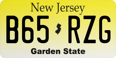 NJ license plate B65RZG
