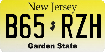 NJ license plate B65RZH