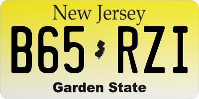 NJ license plate B65RZI