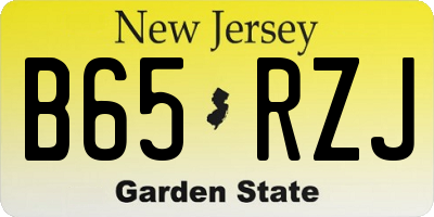 NJ license plate B65RZJ