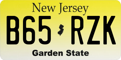 NJ license plate B65RZK