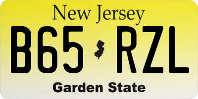 NJ license plate B65RZL