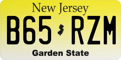 NJ license plate B65RZM