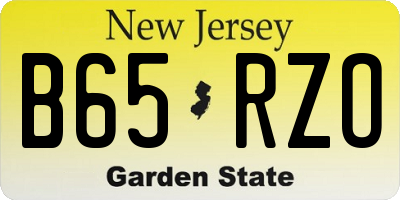 NJ license plate B65RZO
