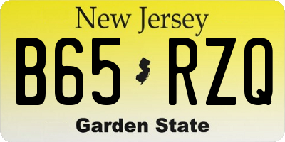 NJ license plate B65RZQ