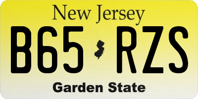 NJ license plate B65RZS