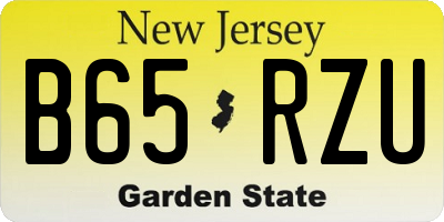 NJ license plate B65RZU
