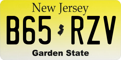 NJ license plate B65RZV