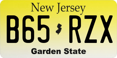 NJ license plate B65RZX