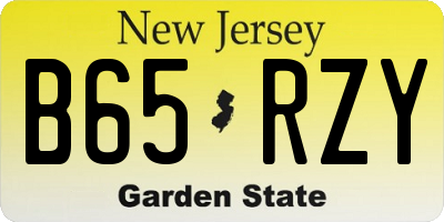 NJ license plate B65RZY