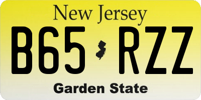 NJ license plate B65RZZ