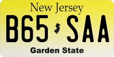 NJ license plate B65SAA
