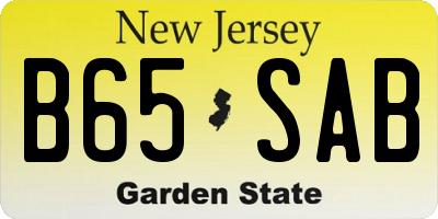 NJ license plate B65SAB