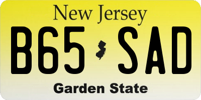NJ license plate B65SAD