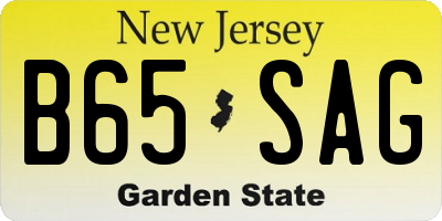 NJ license plate B65SAG